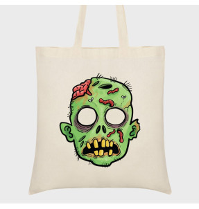 Bolsa tela halloween: cara zombie
