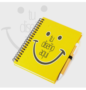 Cuaderno hoja blanca A5 con boli personalizado