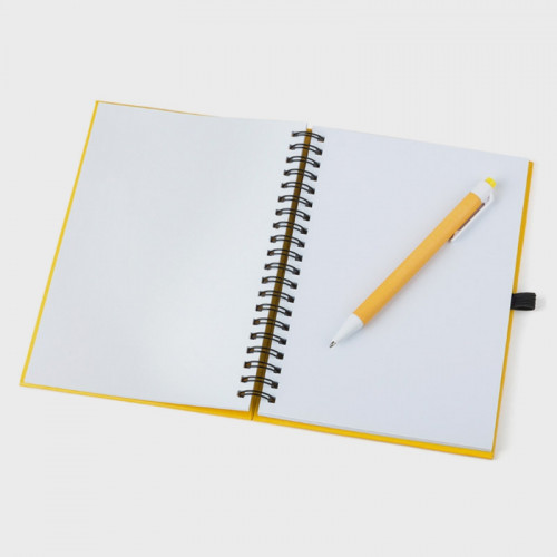 Cuaderno hoja blanca A5 con boli personalizado