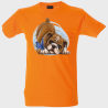 Camiseta hombre: perro y mariposa