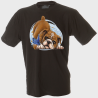 Camiseta hombre: perro y mariposa