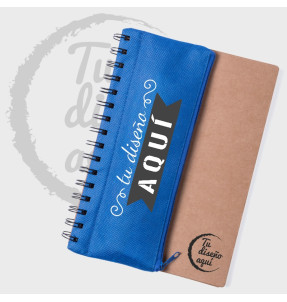 Cuaderno hoja blanca A5 con estuche personalizado