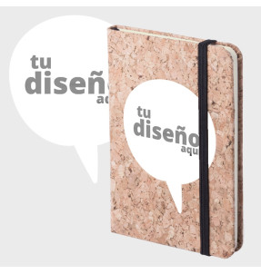 Libreta corcho A6 tipo moleskine hoja blanca personalizada