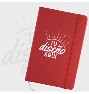 Libreta A6 tipo moleskine hoja blanca personalizada
