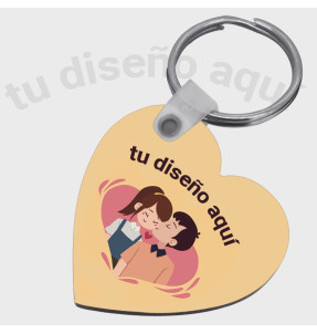 Llavero corazón madera personalizado