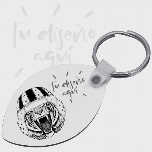 Llavero pelota de rugby madera personalizado