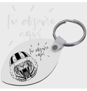 Llavero pelota de rugby madera personalizado