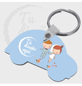 Llavero coche madera personalizado