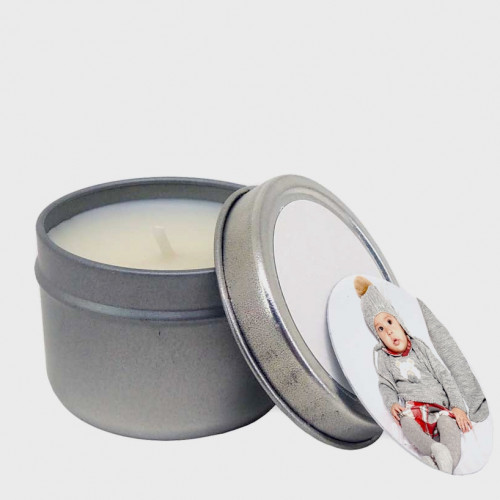 Vela aromática caja metálica personalizada