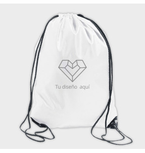 Mochila de cuerdas Urban blanca personalizada (Gymsack)