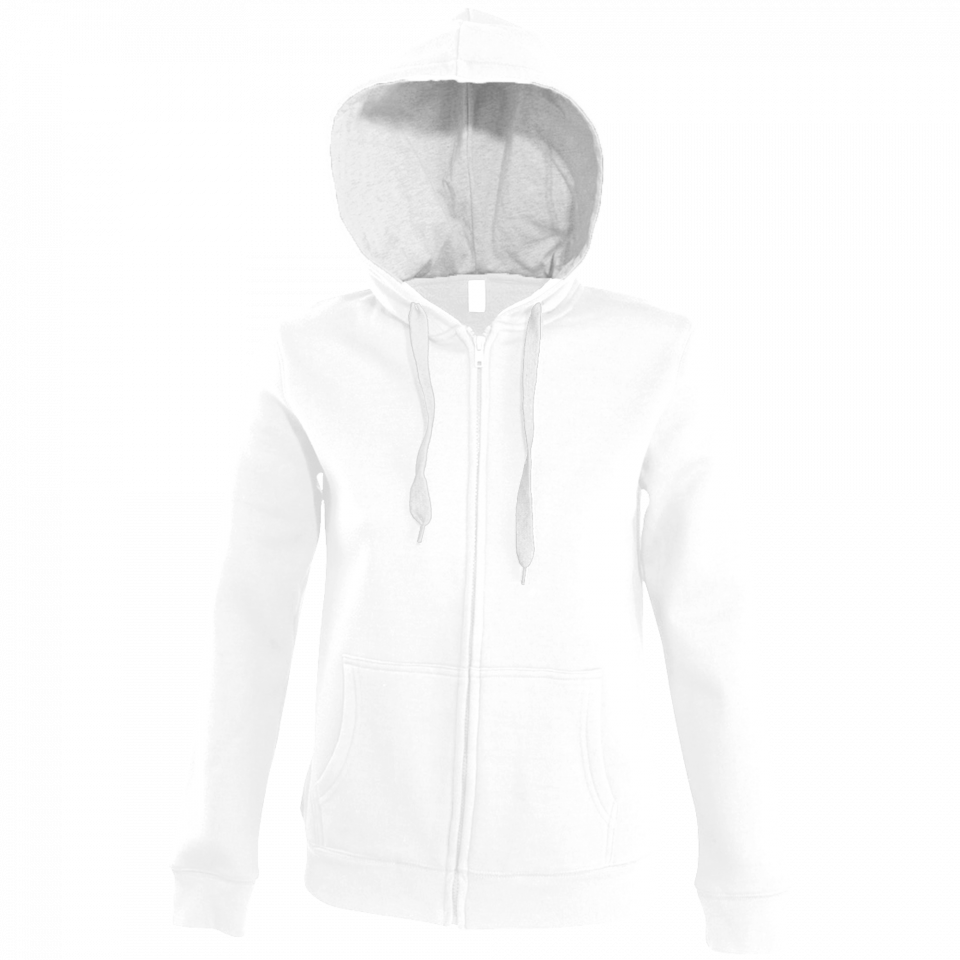 Sudadera mujer con cremallera y capucha bicolor personalizada