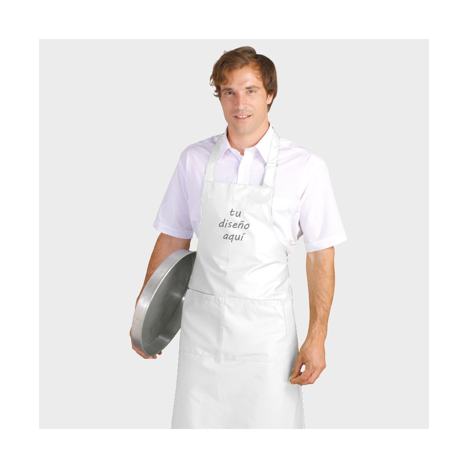 Delantal largo premium blanco personalizado