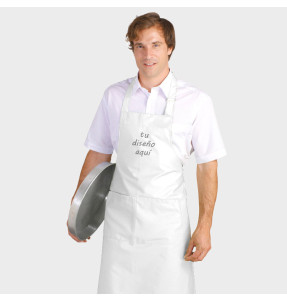 Delantal largo premium blanco personalizado
