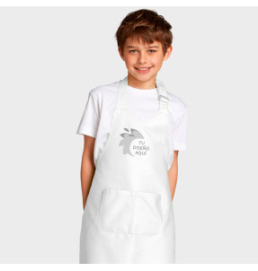 Delantal blanco infantil personalizado