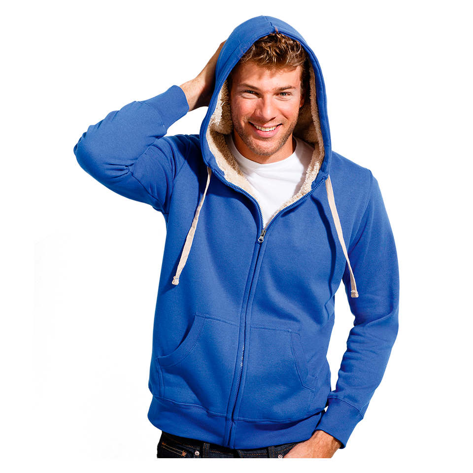 Sudadera con cremallera y borrego personalizada