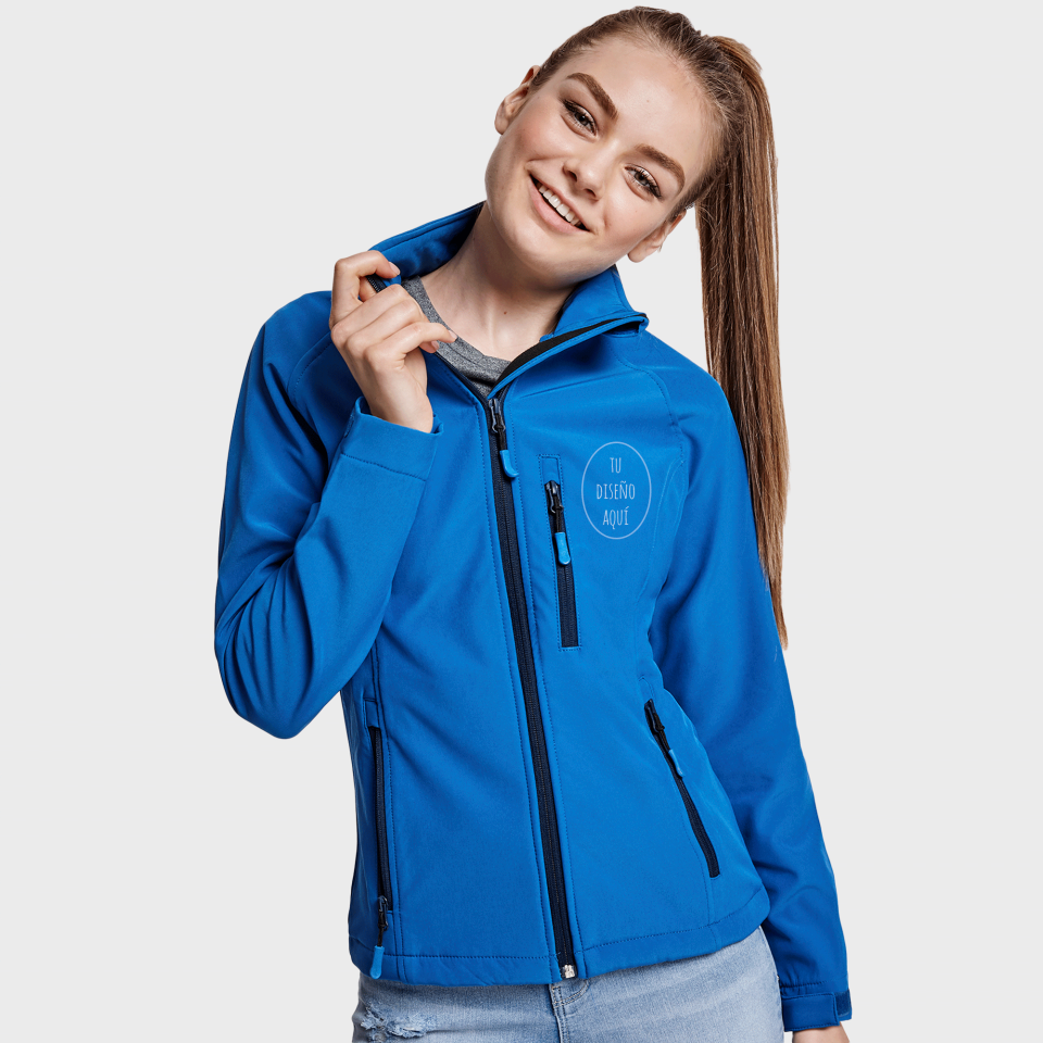 Softshell 2 capas básico mujer personalizado. El más barato