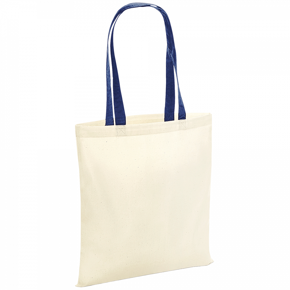 Bolsa de tela con asa en contraste personalizada