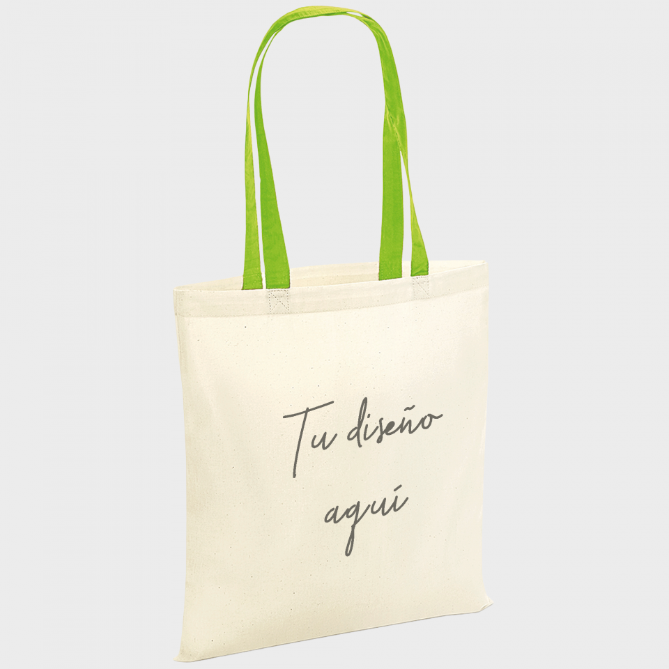 Bolsa de tela con asa en contraste personalizada