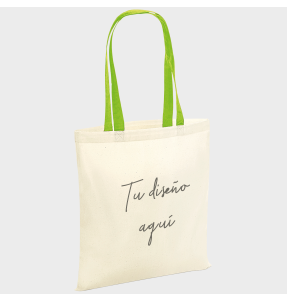 Bolsa de tela con asa en contraste personalizada