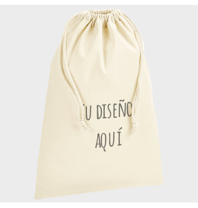 Bolsa algodón orgánico premium 1L cierre cordón personalizada