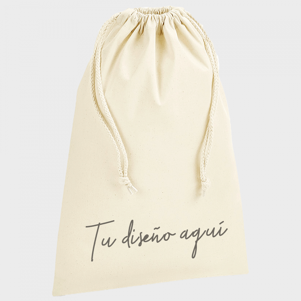 Bolsa algodón orgánico premium 3L cierre cordón personalizada