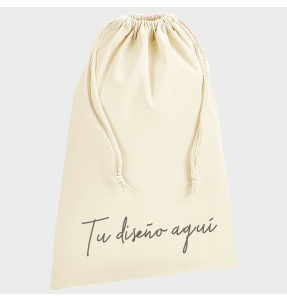 Bolsa algodón orgánico premium 3L cierre cordón personalizada