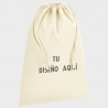Bolsa algodón orgánico premium 8L cierre cordón personalizada