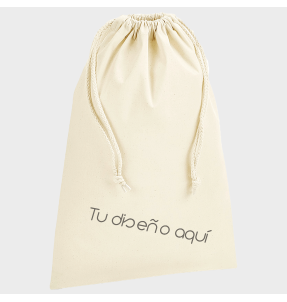 Bolsa algodón orgánico premium 15L cierre cordón personalizada
