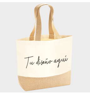 Bolso mediano con base de yute personalizado