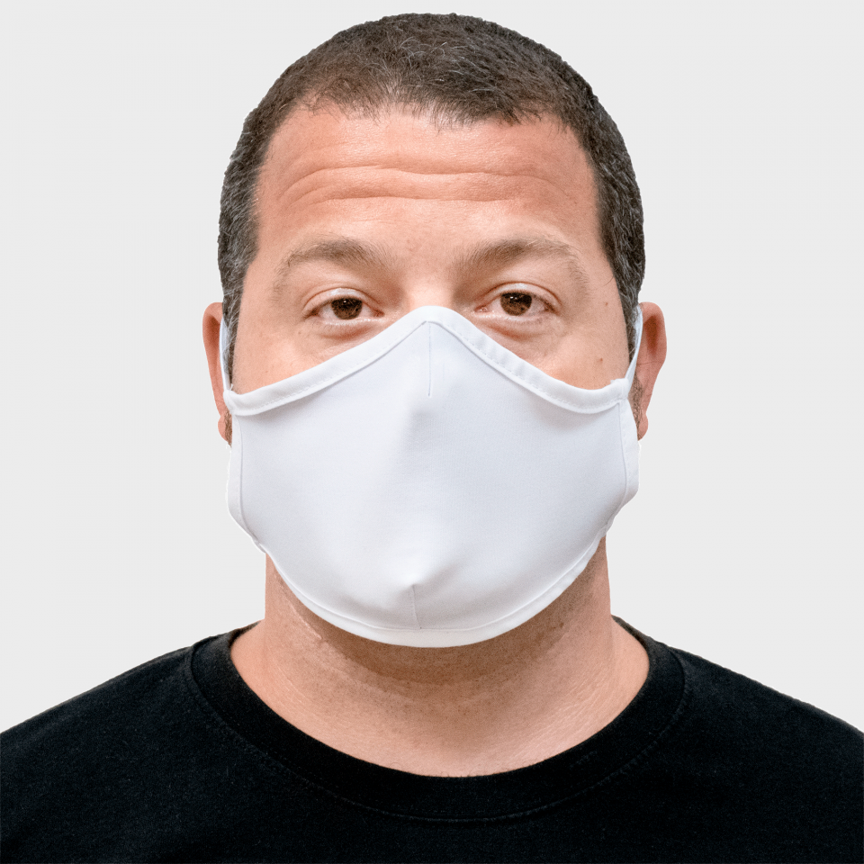 Mascarilla neopreno grande blanca homologada con protección +91% personalización fullprint