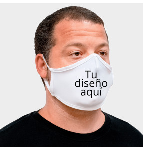 Mascarilla neopreno grande blanca homologada con protección +91% personalización fullprint