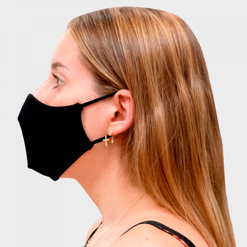 Mascarilla neopreno mediana negra homologada con protección +91% personalización fullprint
