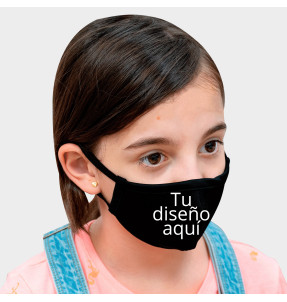 Mascarilla neopreno pequeña negra homologada con protección +91% personalización fullprint