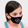 Mascarilla neopreno pequeña negra homologada con protección +91% personalización fullprint