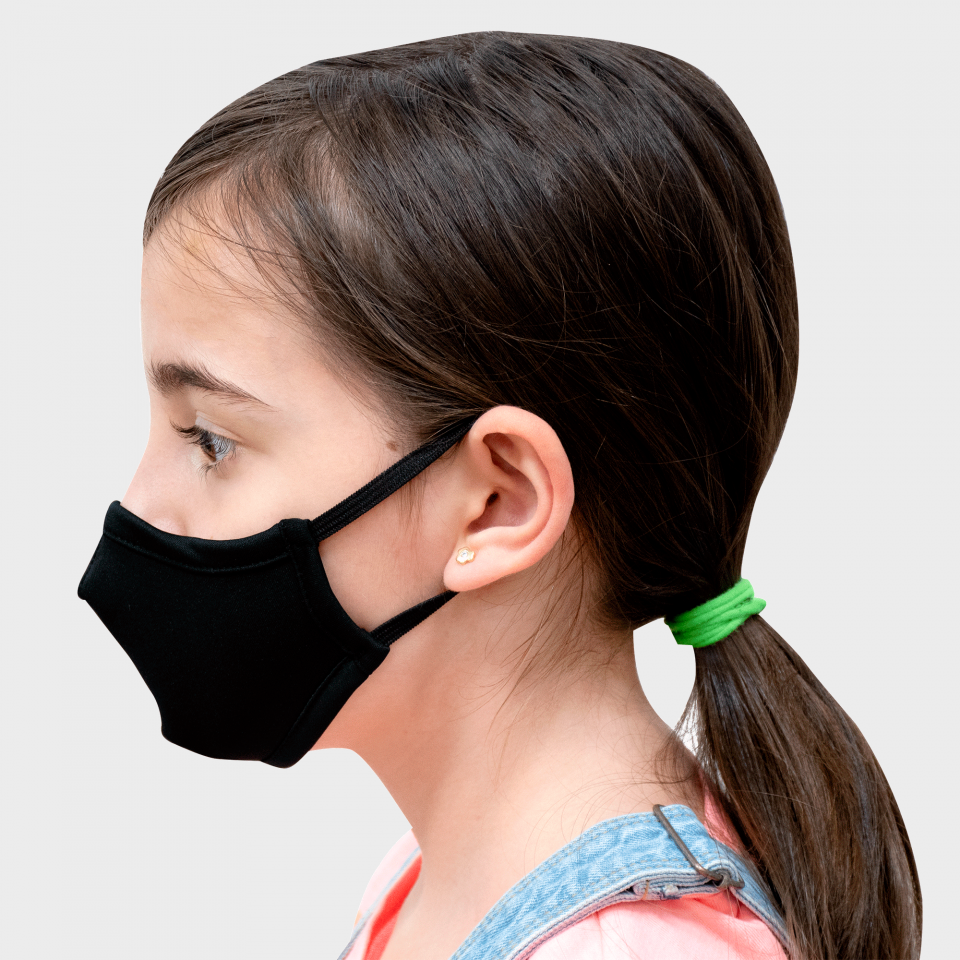 Mascarilla neopreno pequeña negra homologada con protección +91% personalización fullprint