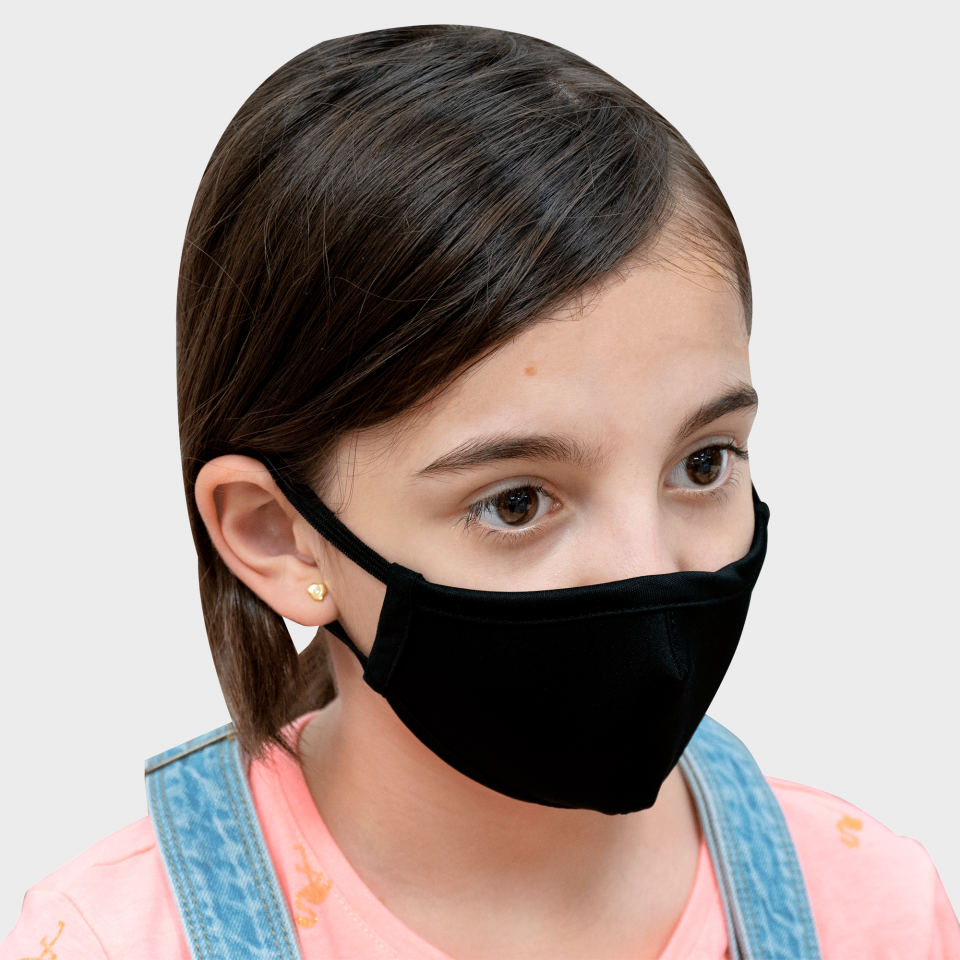 Mascarilla neopreno pequeña negra homologada con protección +91% personalización lateral