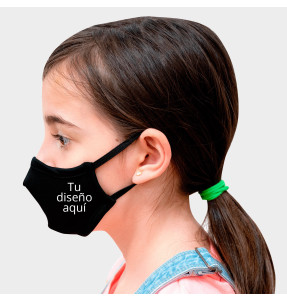 Mascarilla neopreno pequeña negra homologada con protección +91% personalización lateral