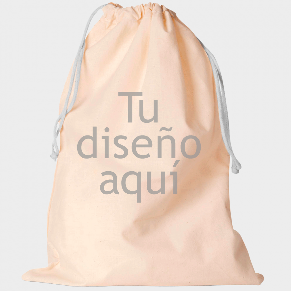 Bolsa algodón 10L cierre cordón personalizada
