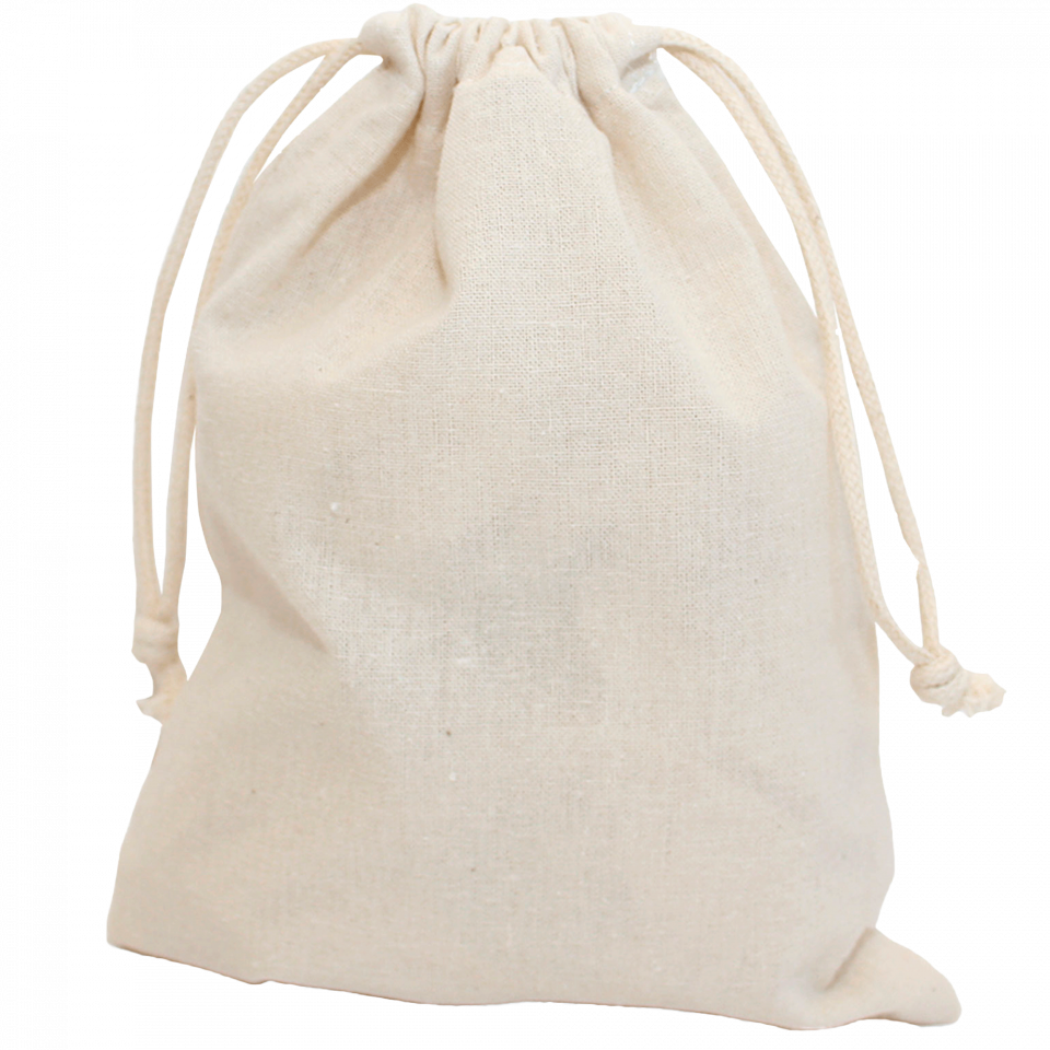 Bolsa algodón 1L cierre cordón personalizada