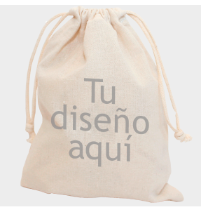 Bolsa algodón 1L cierre cordón personalizada