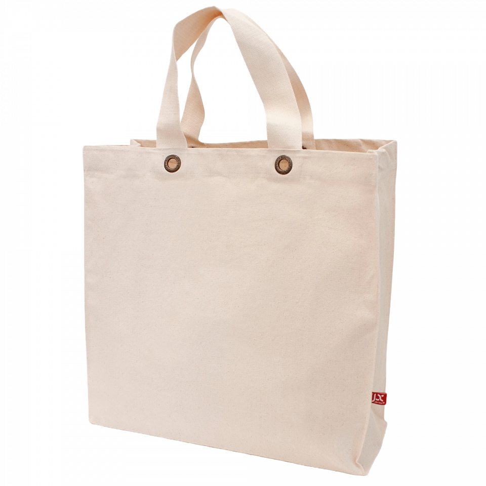 Bolsa de tela premium asa corta y base cuadrada personalizada