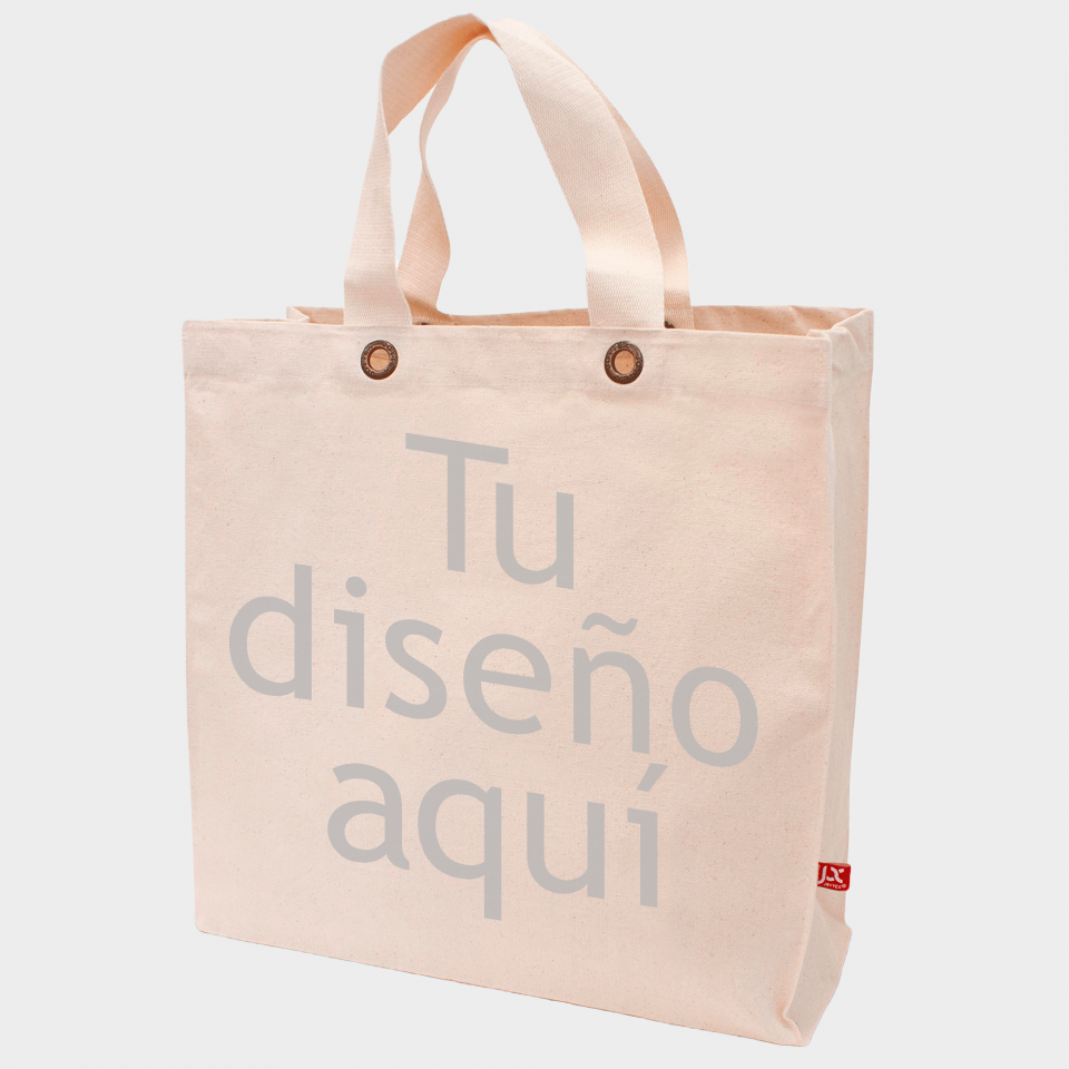 Bolsa de tela premium asa corta y base cuadrada personalizada