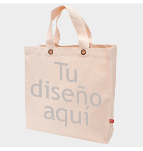 Bolsa de tela premium asa corta y base cuadrada personalizada