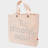 Bolsa de tela premium asa corta y base cuadrada personalizada