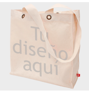 Bolsa de tela premium asa larga y base cuadrada personalizada