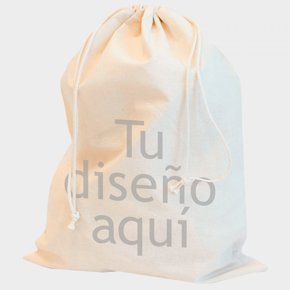 Bolsa algodón y nylon 9L cierre cordón personalizada