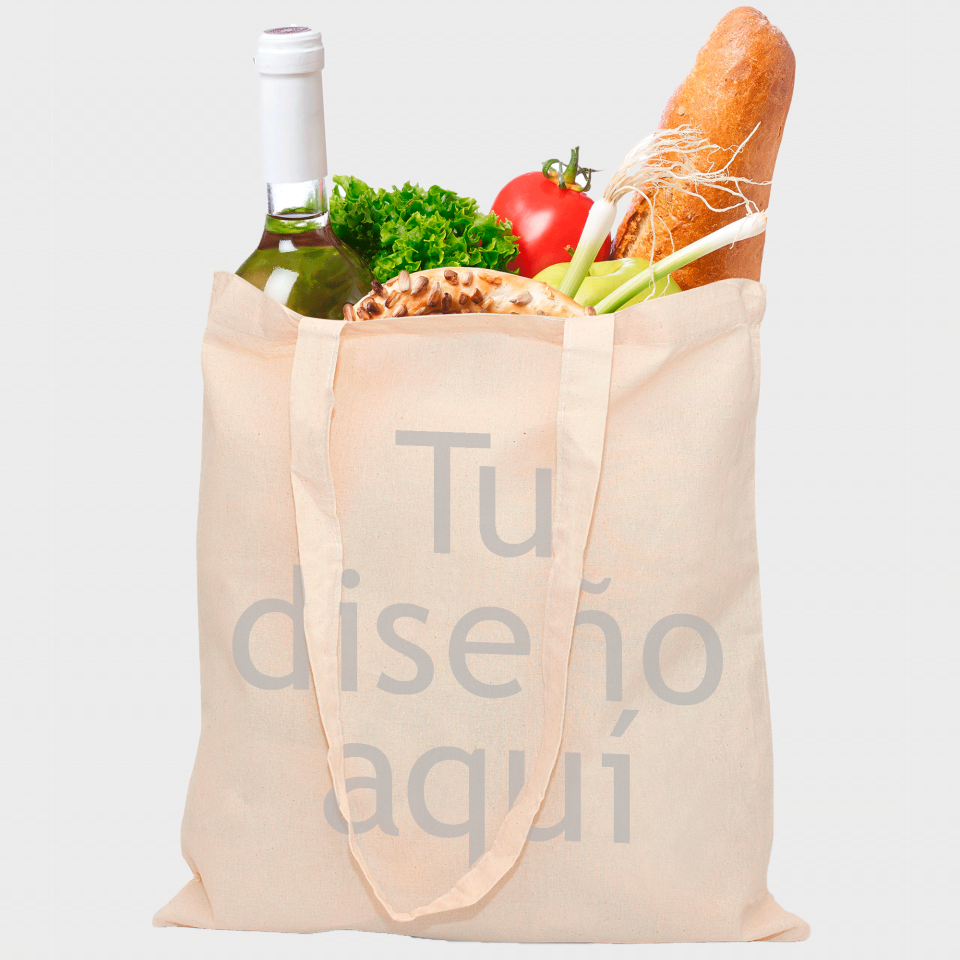 Bolsa algodón bio asa larga personalizada