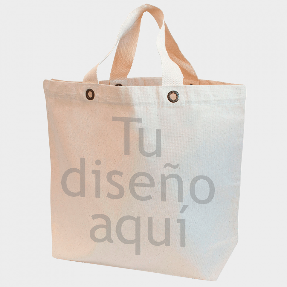Bolsa algodón premium asa corta personalizada