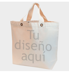 Bolsa algodón premium asa corta personalizada