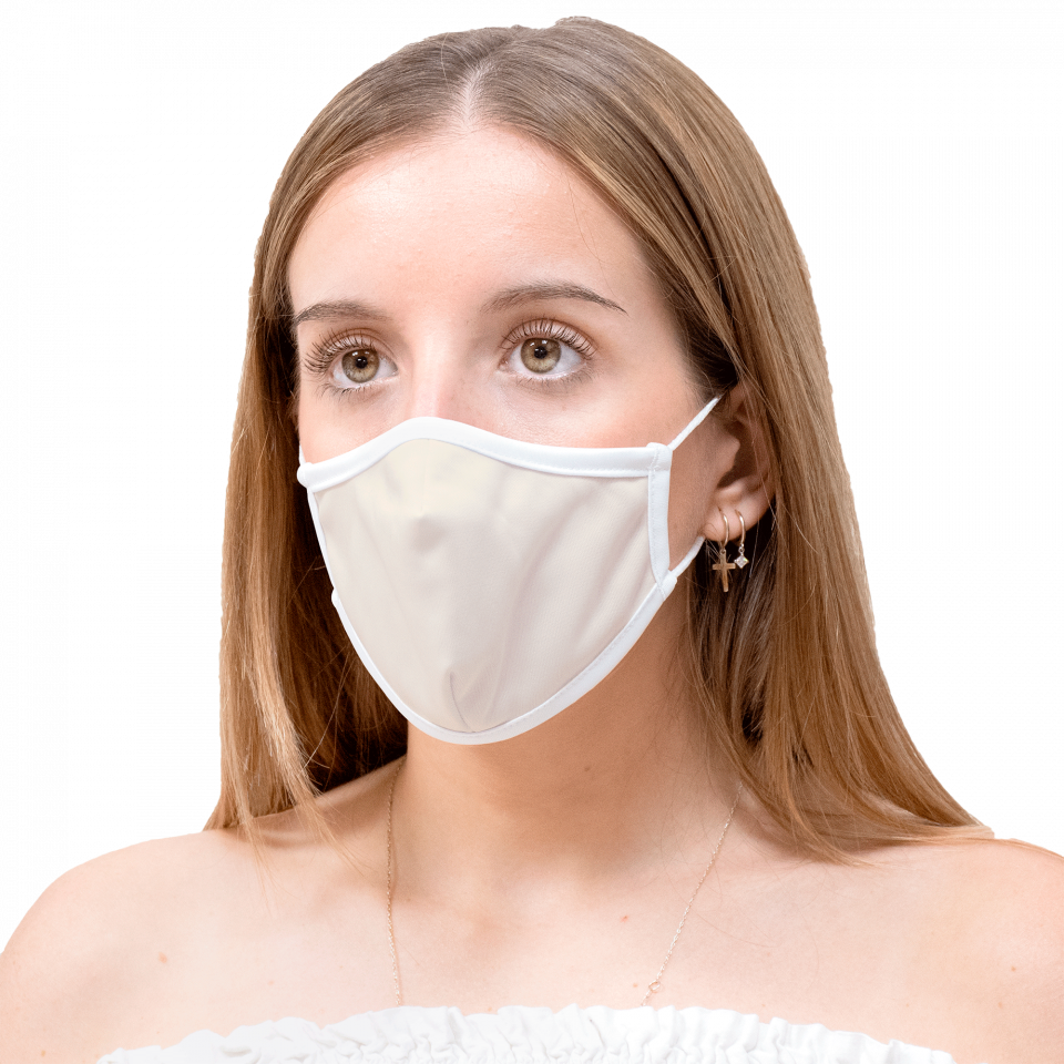 Mascarilla algodón orgánico reversible mediana estrellas rosa homologada con protección +90%